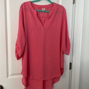 Coral colored high low top